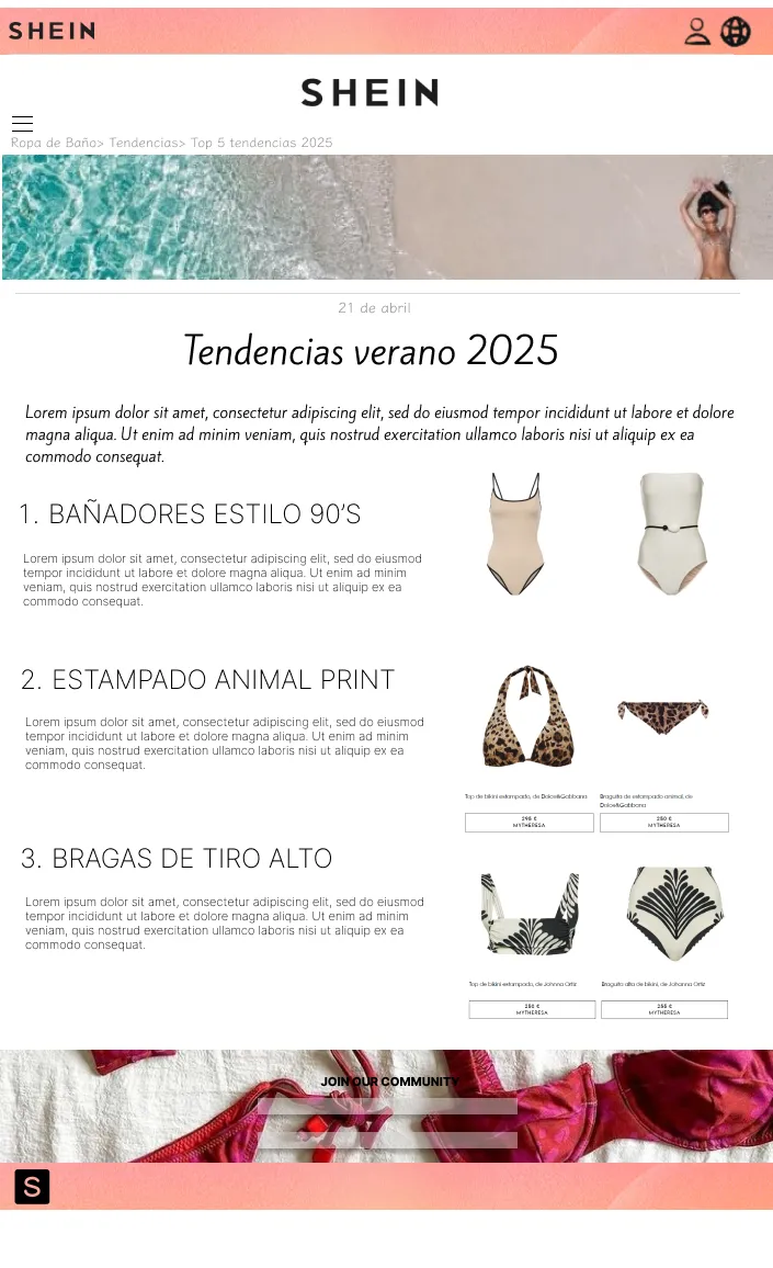 Newsletter de SHEIN